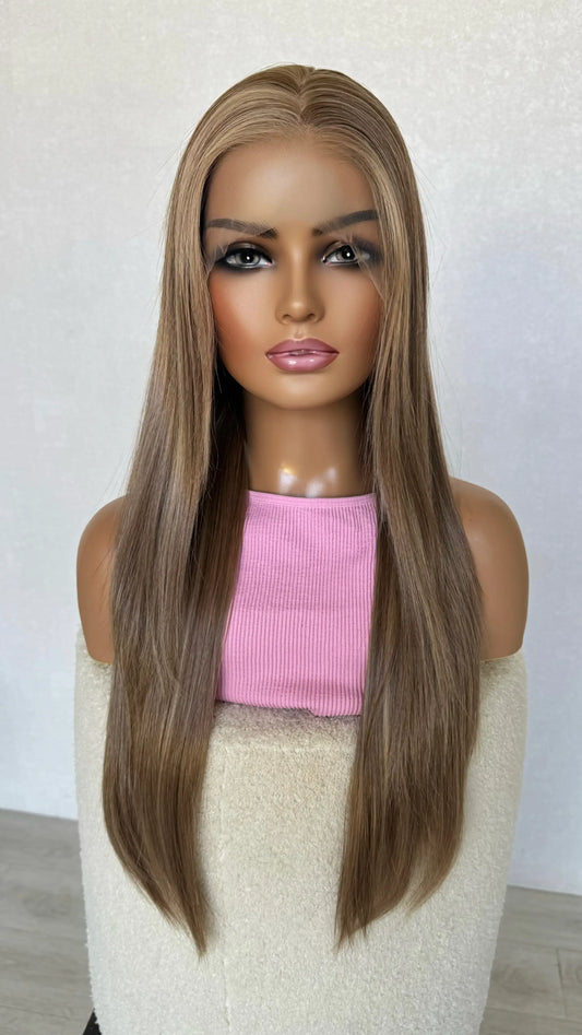 faith long lacefront synthetic, low density wig. changable part, glueless, heat safe synthetic wig australia.
