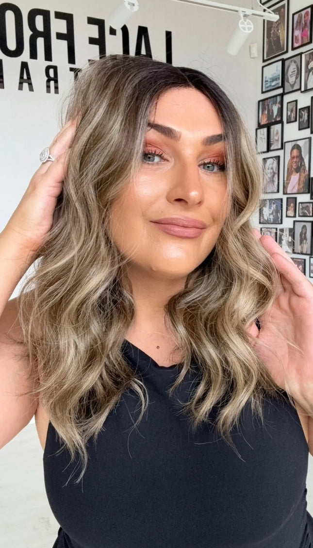 mushroom brunette wig heat safe synthetic hair wig australia, gold coast.