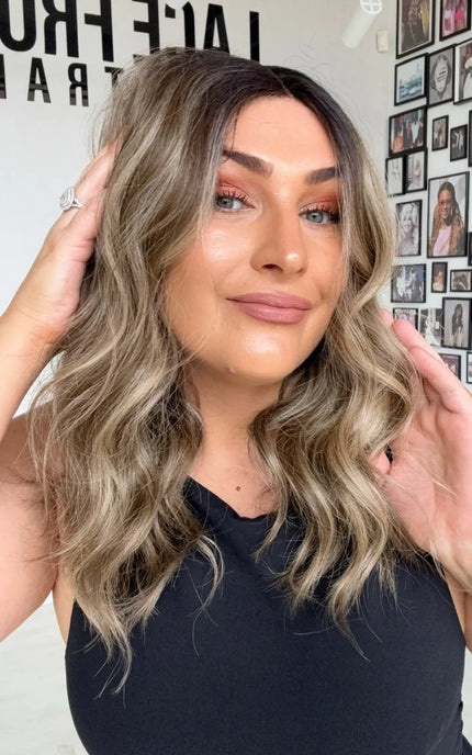 mushroom brunette wig heat safe synthetic hair wig australia, gold coast.