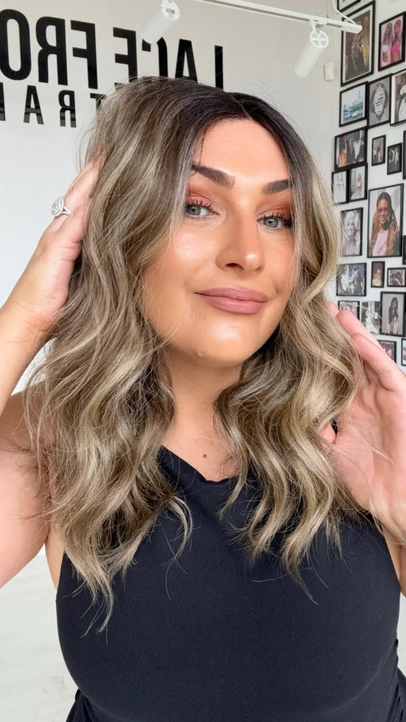 mushroom brunette wig heat safe synthetic hair wig australia, gold coast.