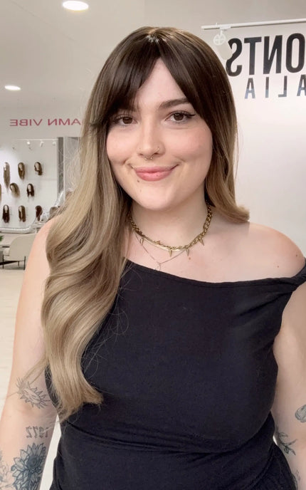 australia natural glueless synthetic wig with fringe. 