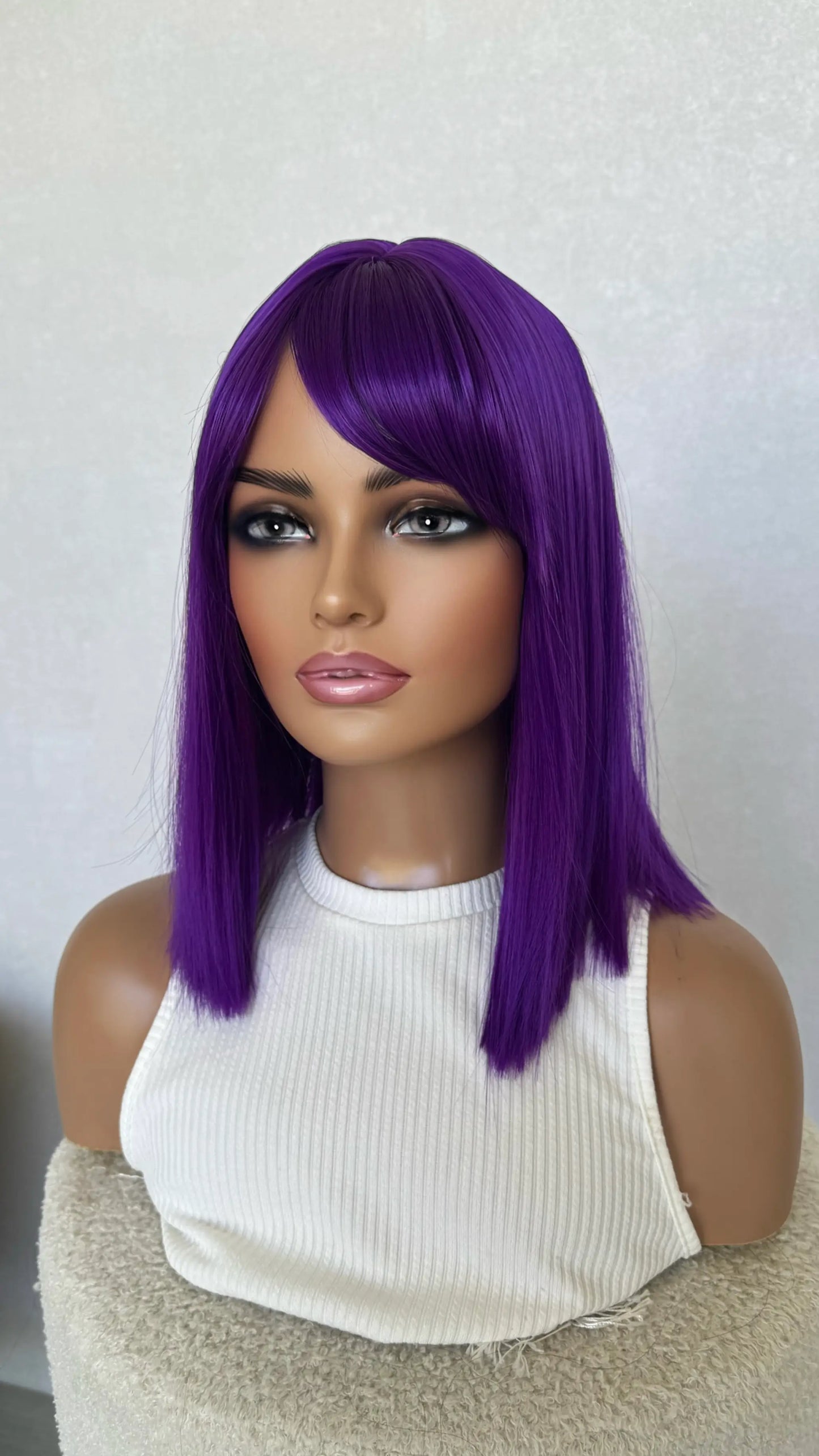fringe synthetic, neon purple