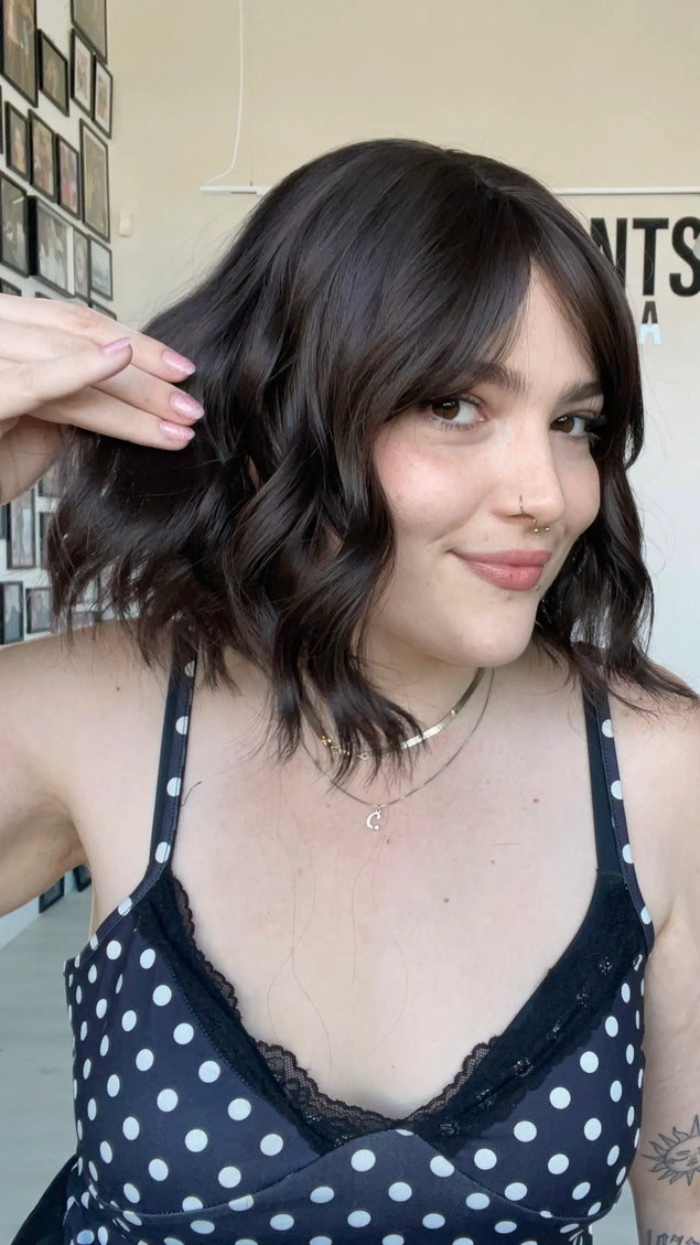 wayv bob wig, short length with glueless cap, perfect for beginners.