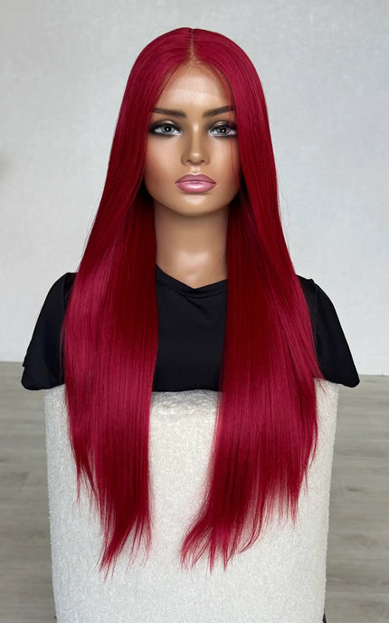 front view, all hair forward, bring the spice synthetic, heat safe fibers australia wigs.