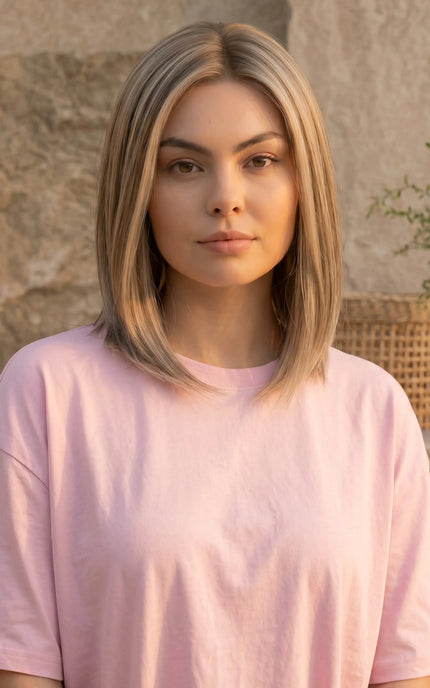 glueless blonde bob length human hair wig, lace wig. #1 wigs australia.