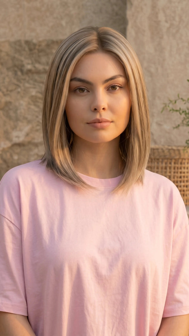 glueless blonde bob length human hair wig, lace wig. #1 wigs australia.