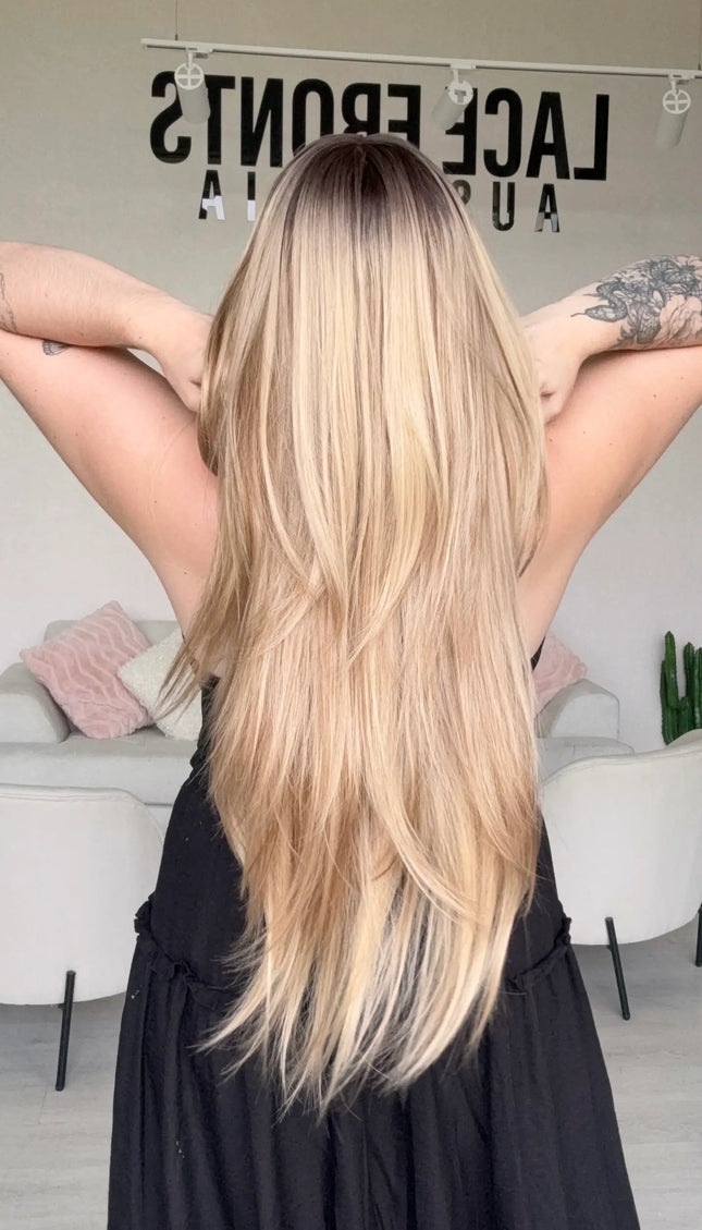 glueless wig long hair highlighted blonde toper australia wigs gold coast.