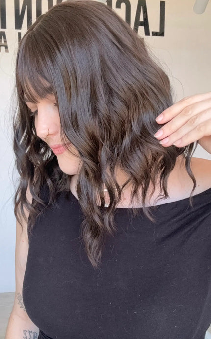 wavy natural dark brown synthetic wig for hairloss, australia.