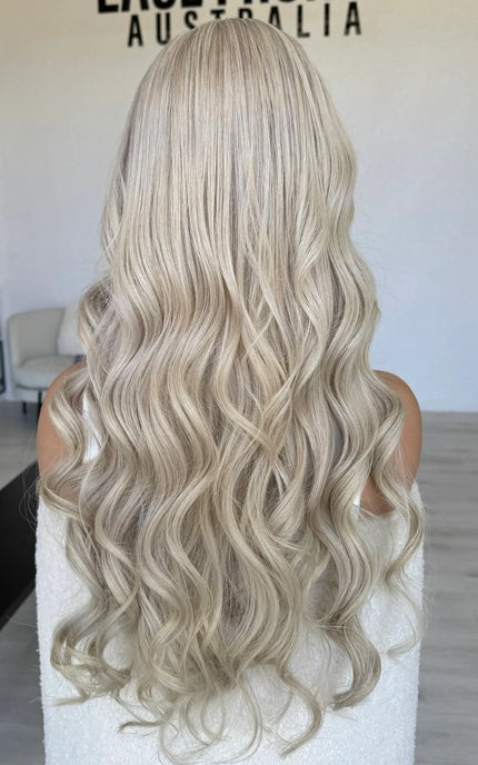 human hair lacefront wig platinum blonde hair for hairloss and alopecia.