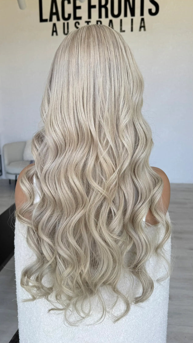 human hair lacefront wig platinum blonde hair for hairloss and alopecia.