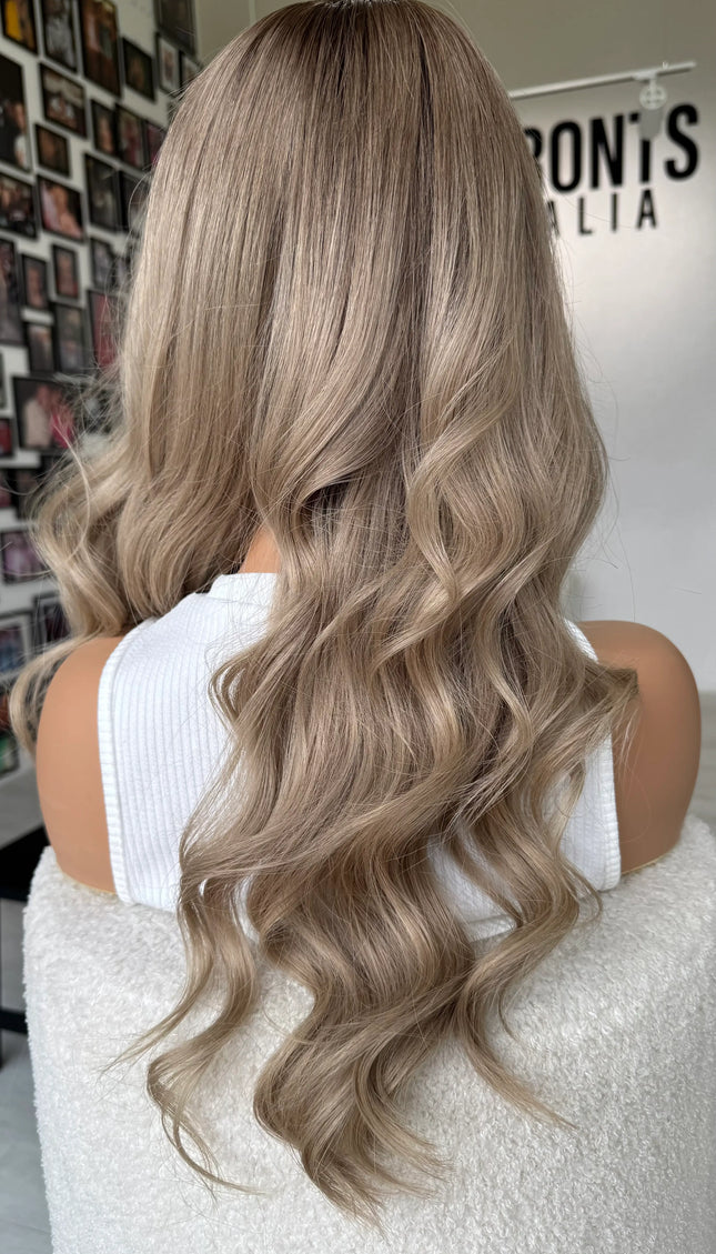 ash wavy blonde human hair wig for women with alopecia and hairloss australia.