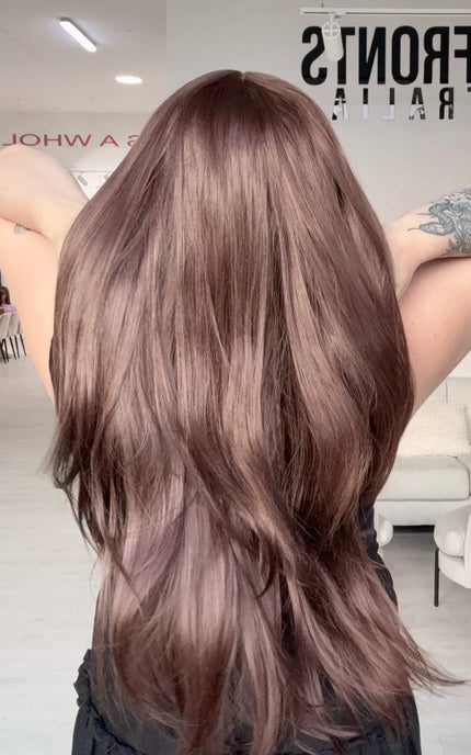 heat safe layered red brown lace front wig, gold coast australia.