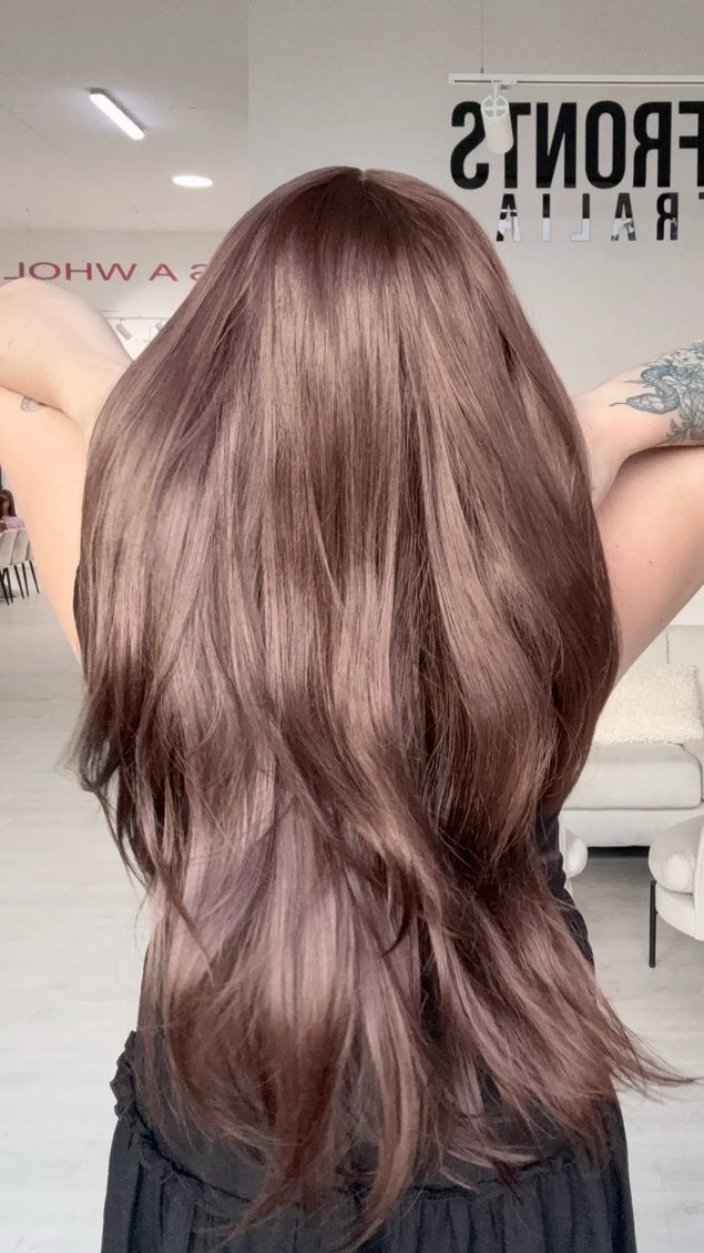 heat safe layered red brown lace front wig, gold coast australia.