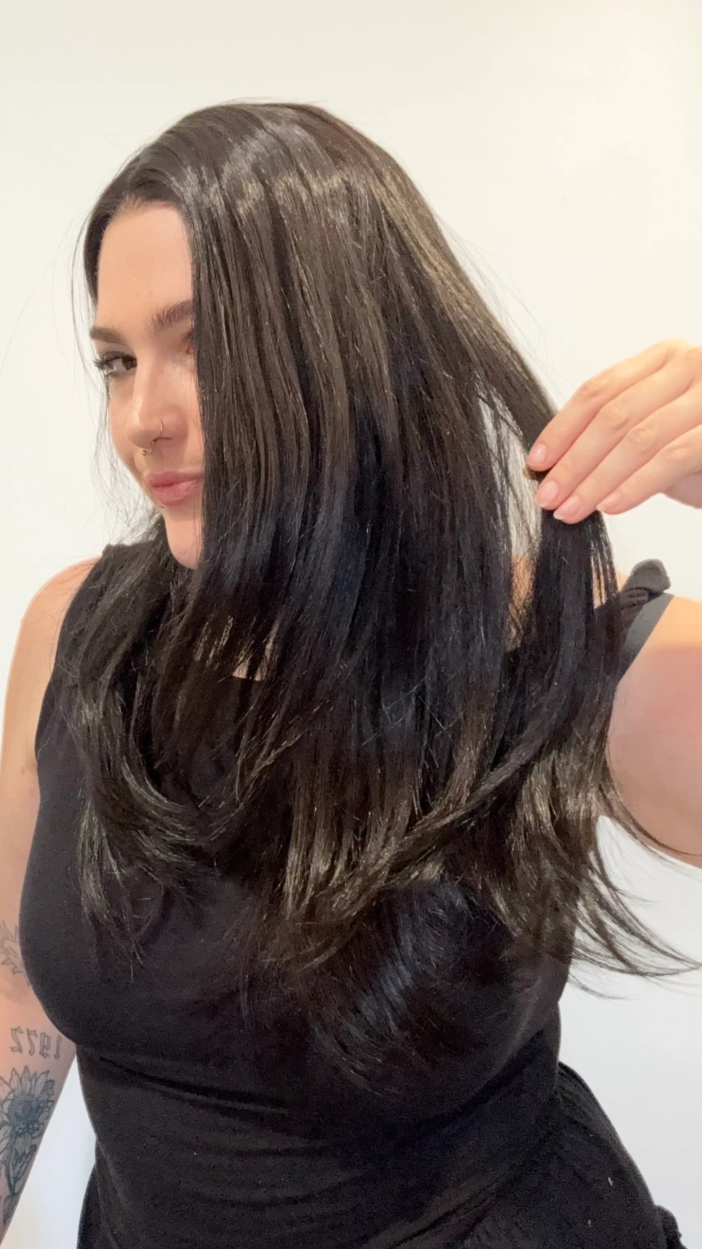 lace front layered black hair wig, heat safe, glueless synthetics australia, gold coast.