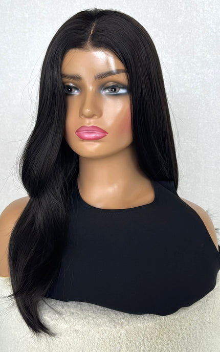 black hair, layered lace front wig, heat safe synthetic australia. best synthetic australia.