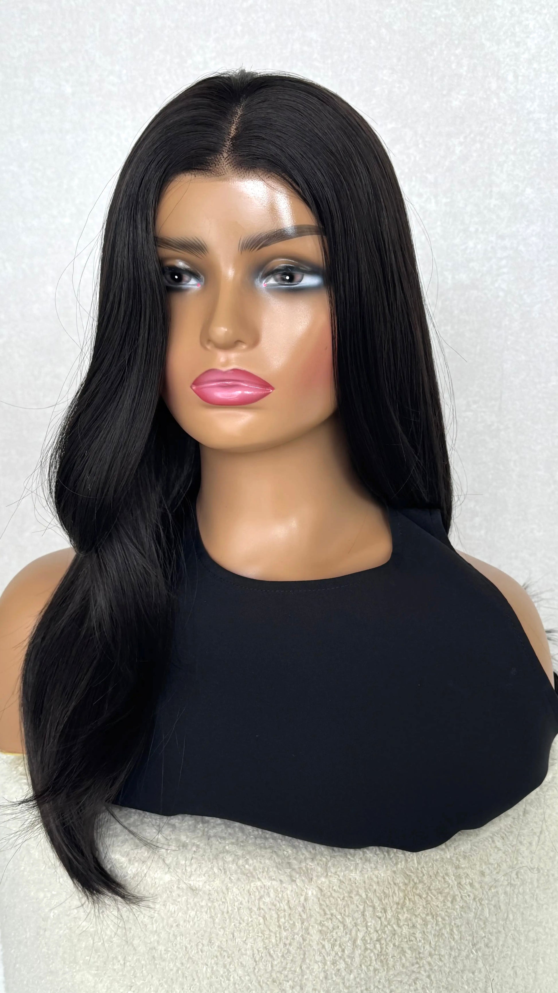 black hair, layered lace front wig, heat safe synthetic australia. best synthetic australia.