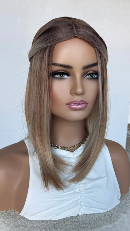 heat safe synthetic hair, wig australia,ombre bob with middle part.