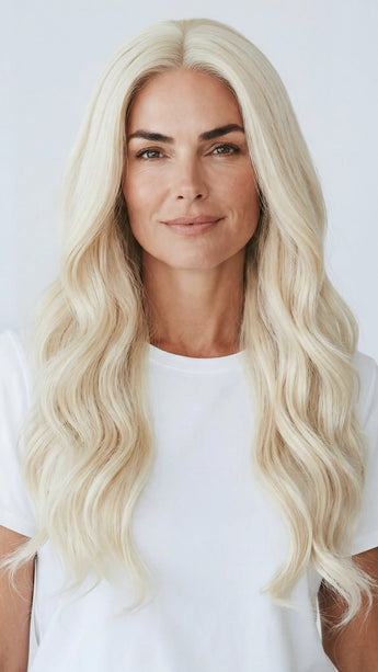 lightest warm blonde human hair lace front wig for beginners.