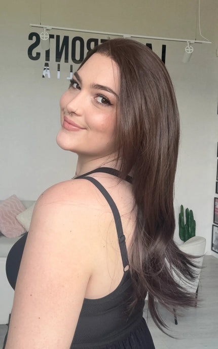 long ash brown lace front wig for hairloss in australia.