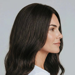 dark brunette wavy human hair glueless lace wig for women with hairloss.