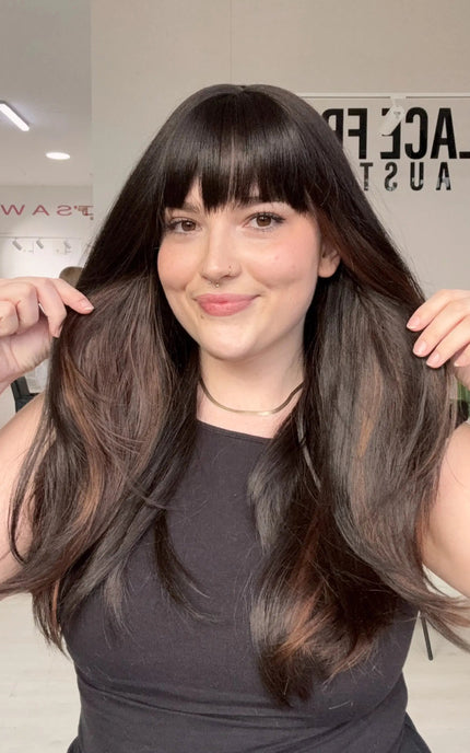 long brunette hair heat safe synthetic wig australia.