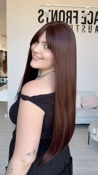a glueless long length synthetic wig for hairloss, natural, light weight and ready to wear.