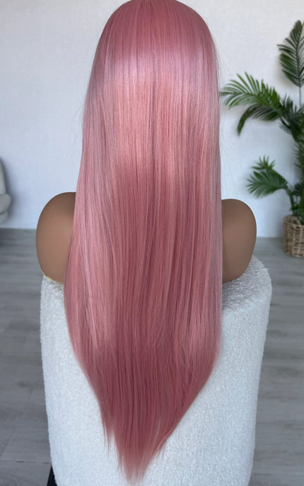 back view long pink hair wig australia