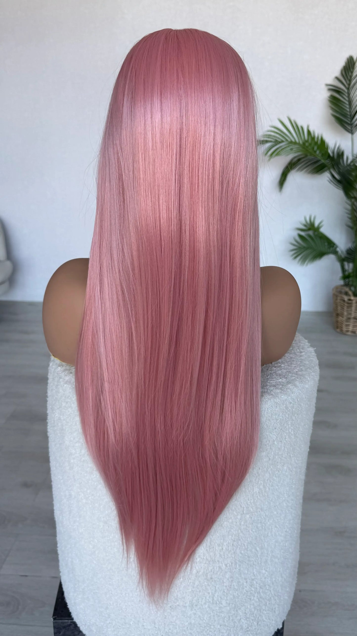 back view long pink hair wig australia