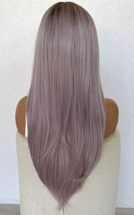 heat safe synthetic hair, long purple hair, fringe topper 24-26 inch length.