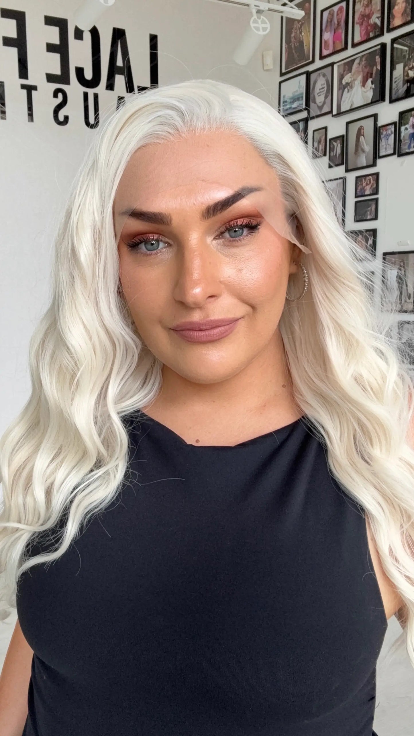 lace front heat safe synthetic wig, white blonde hair, gold coast australia.