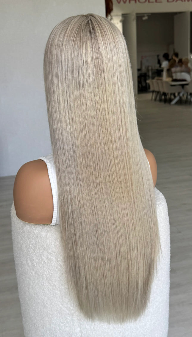 human hair medical blonde wig australia 26 inch length. 