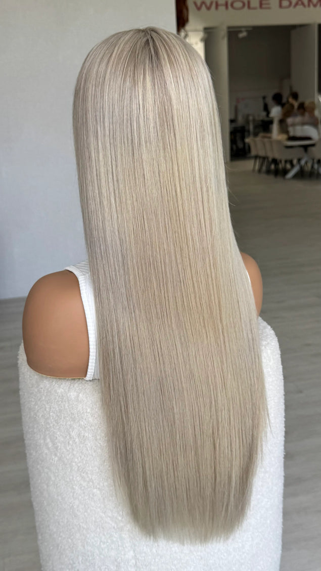 human hair medical blonde wig australia 26 inch length. 