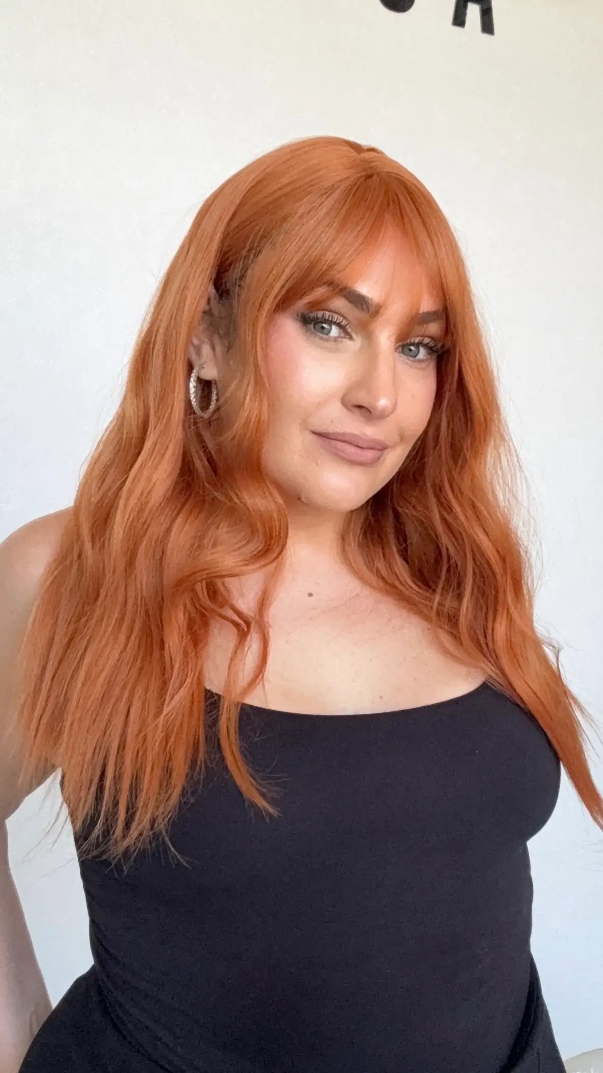 wavy synthetic hair wig, middle part with fringe, heat safe synthetic wigs australia.