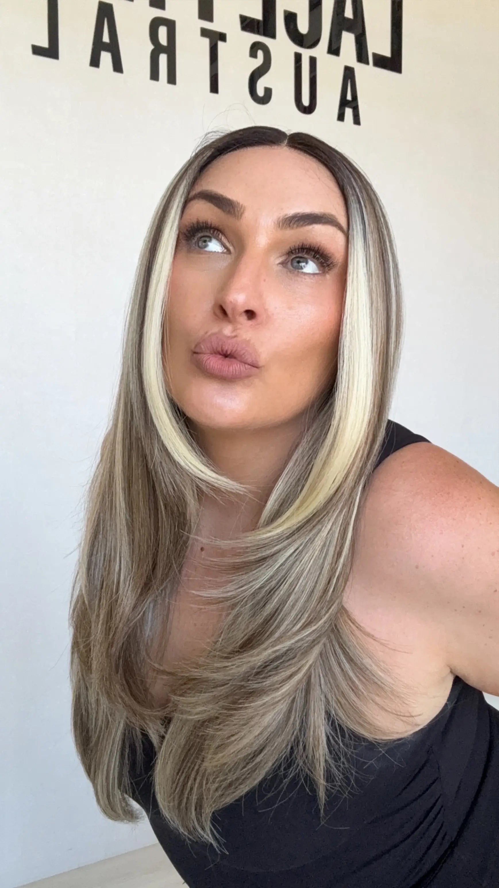 t-part lace wig, middle part, long layers. heat safe glueless wig.