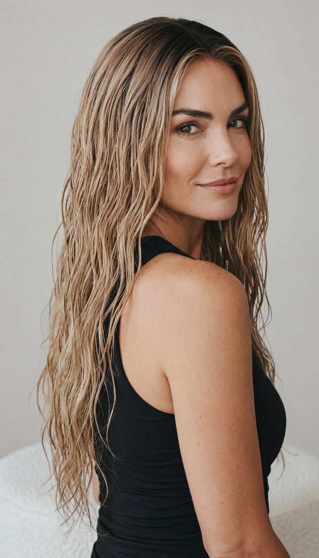 realistic medical grade natural wavy wig. 