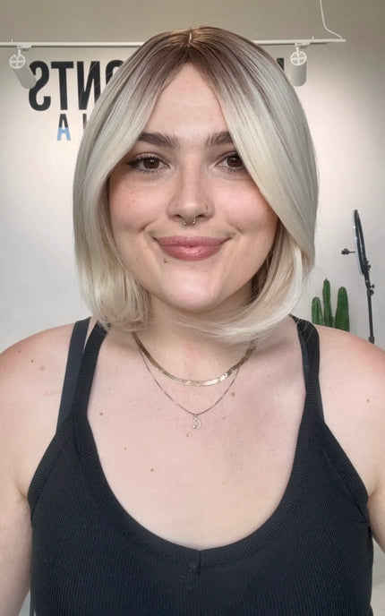 natural looking glueless blonde bob synthetic wig for hairloss australia.