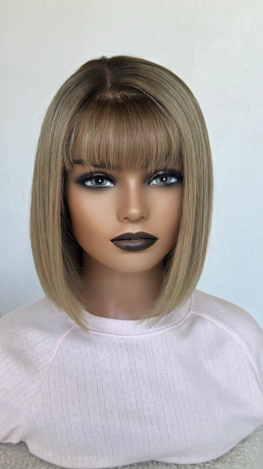 ready to ship dark blonde ombre, with fringe ready to ship human hair wigs australia.