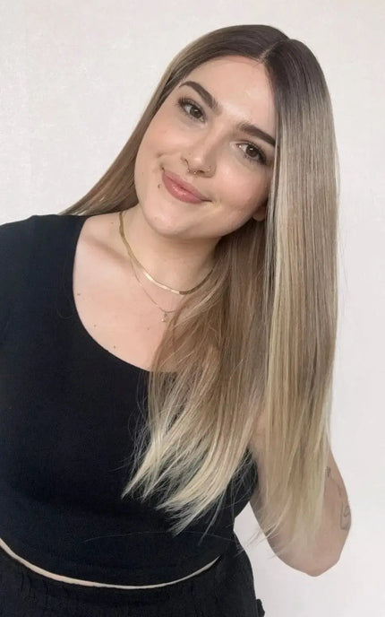 straight hair lace front t-part wig, heat safe glueless wig australia