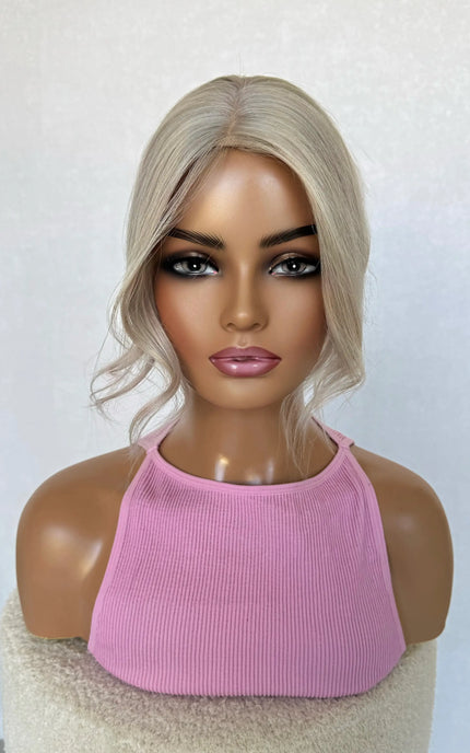 pearl blonde small topper front on view 12 inch lenght