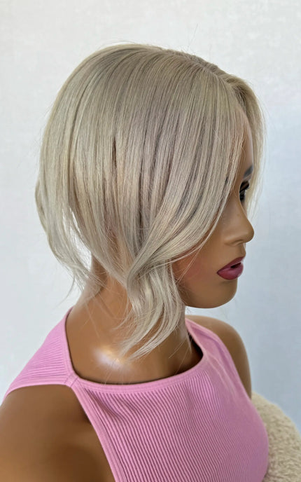12 inch white blonde side view topper