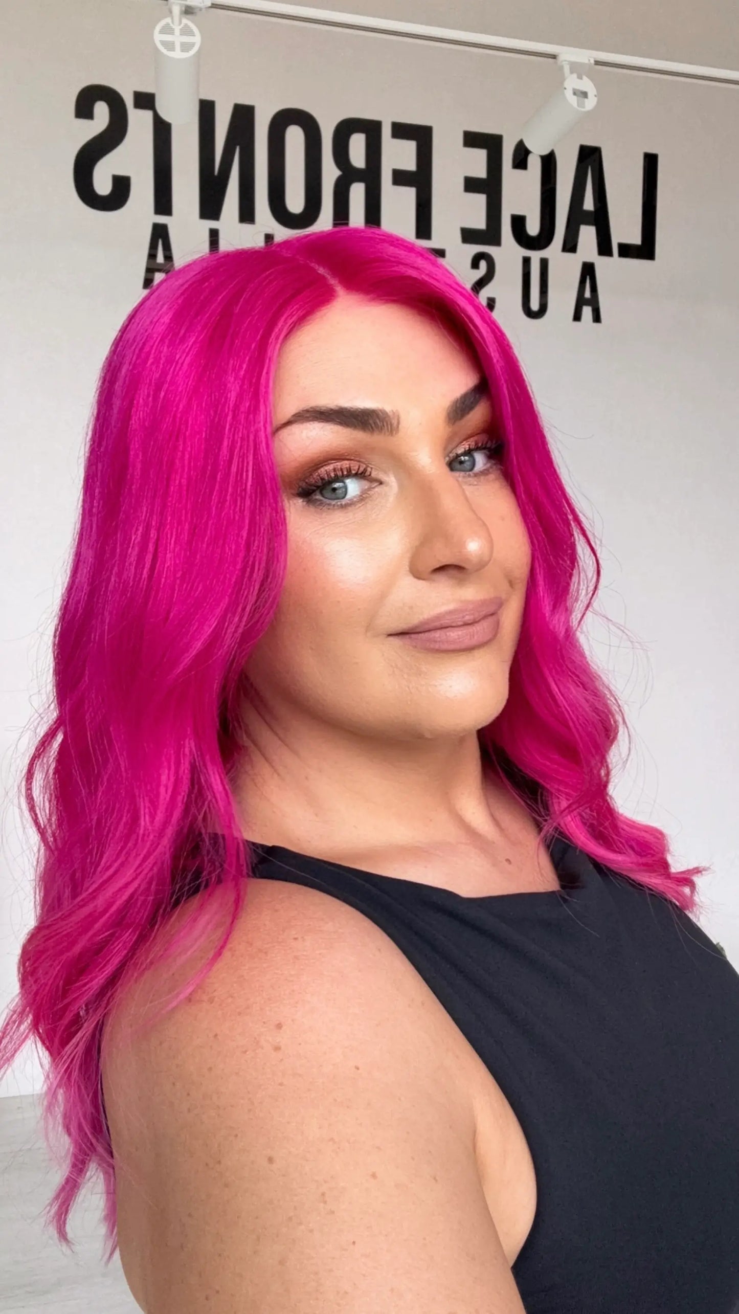 australia, gold coast, human hair wigs, ready to ship, sale, hot pink hair wig, lace front.