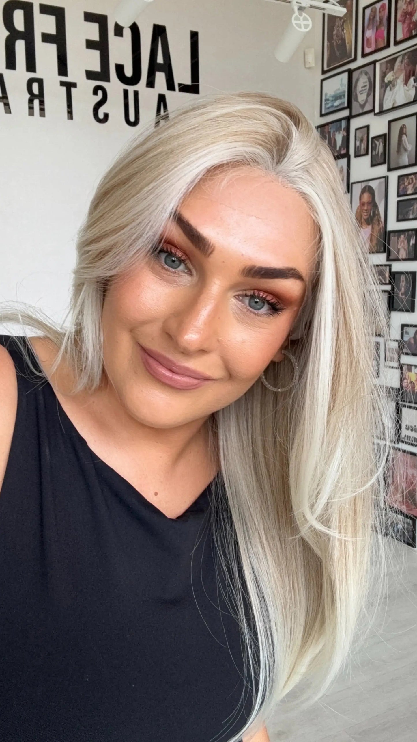 creamy blonde hair wig, layered hair wig, heat safe synthetic wig australia.