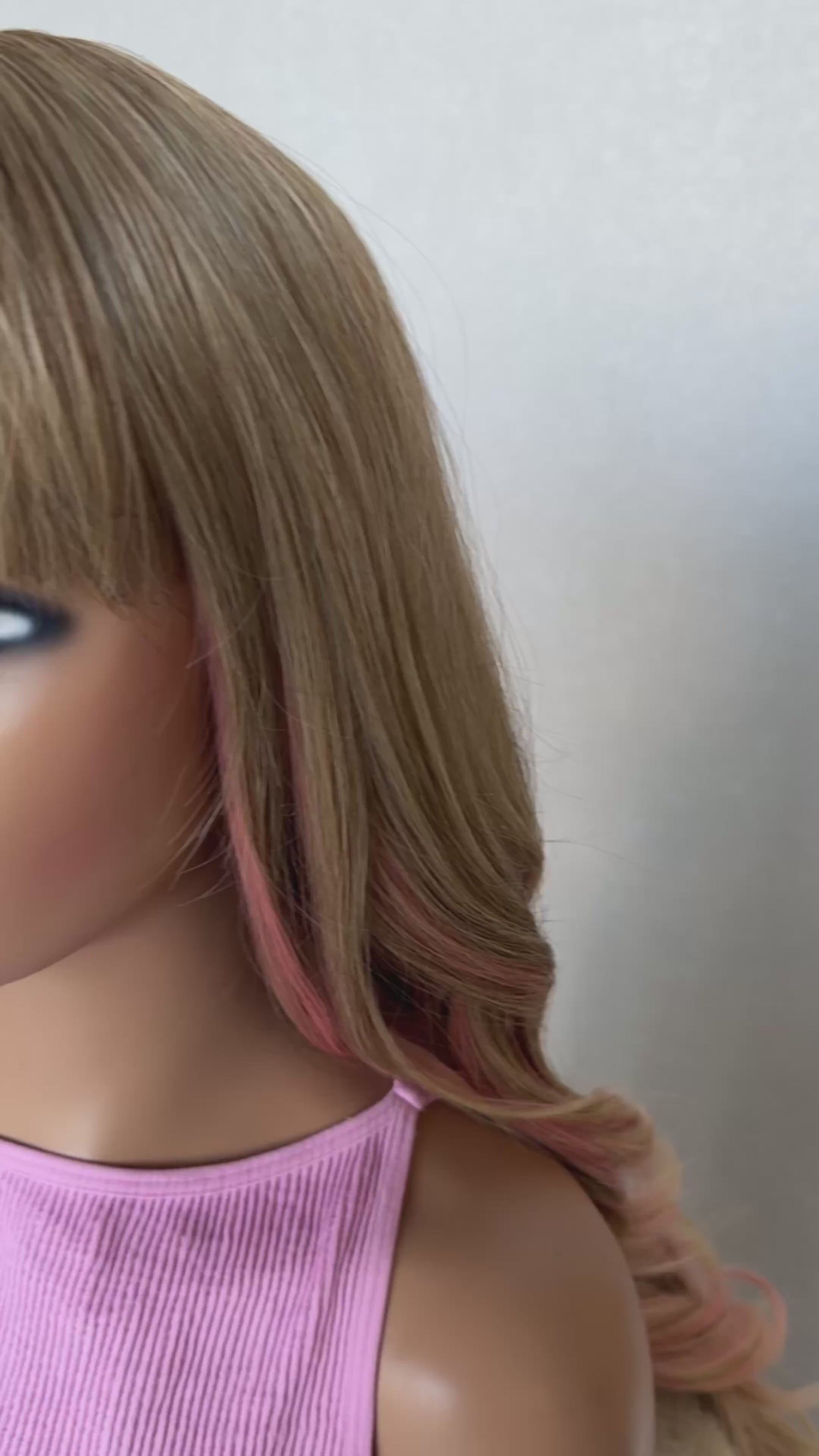 wavy fringe wig pink and blonde glueless and heat safe synthetics australia.