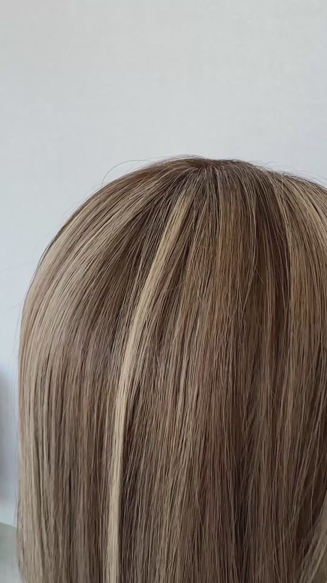 lacefront topper ash blonde, middle part, with 4x clips
