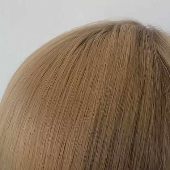 blonde warm topper  video. human hair lace front wig