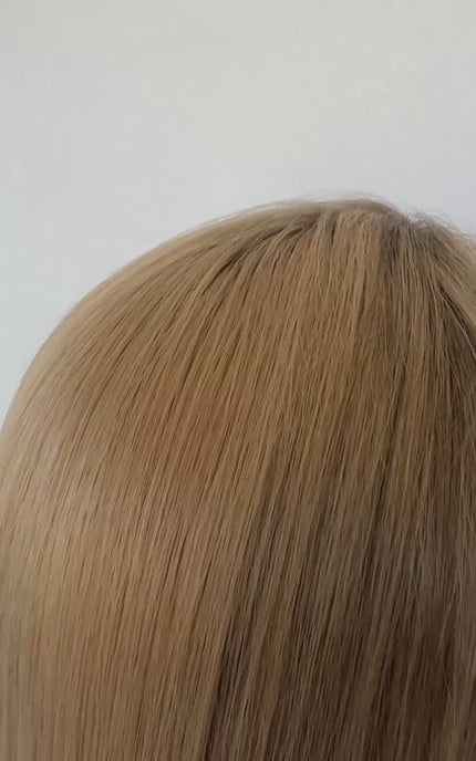 blonde warm topper  video. human hair lace front wig