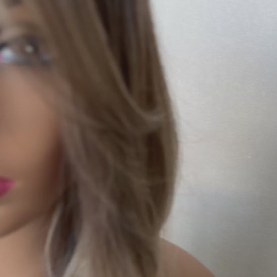 ivy curtain bang fringe synthetic, heat safe, glueless synthetic wigs, australia, dark root to platinum blonde ends.