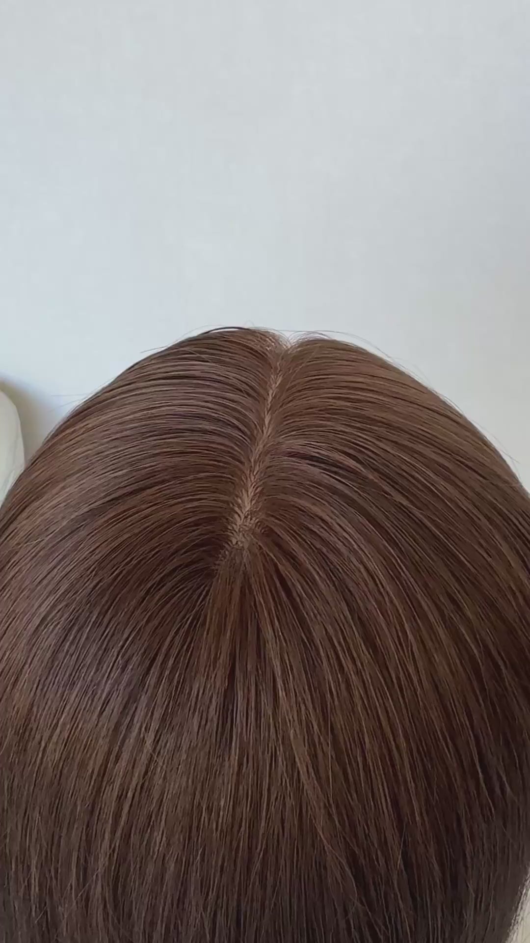chocolate brunette human hair topper 5x7 inch base, 21 inch length