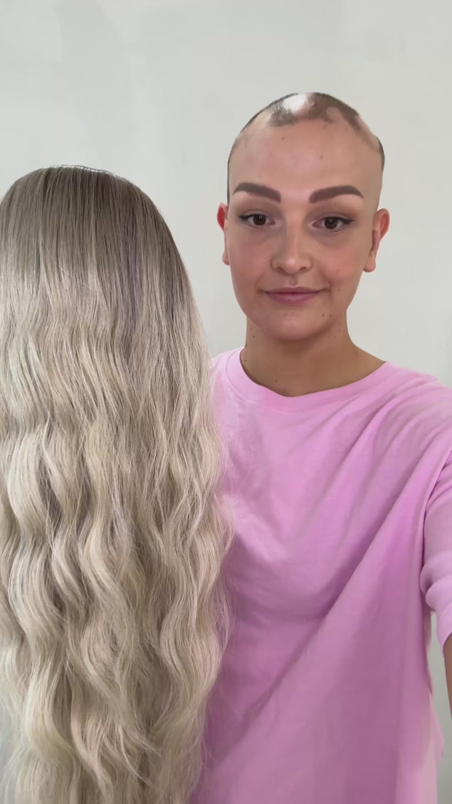 Lace Front Icy Blonde Wavy Synthetic Wig – Rikki