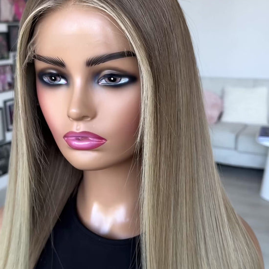 long length blonde human hair realistic wig in australia for hairloss and alopecia.